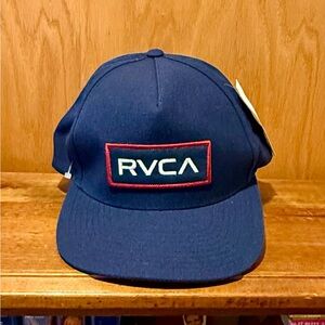 RVCA Hat Logo Skate Baseball Cap Snapback Blue Red White Logo Adjustable NWT